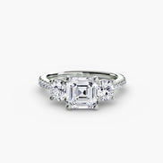 Three-Stone with Pavé Band