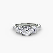 Three-Stone with Pavé Band
