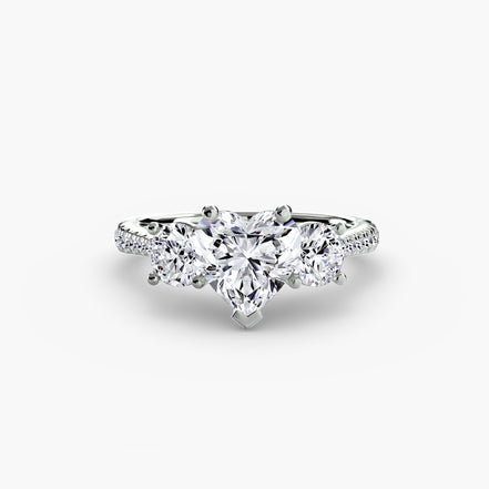 Three-Stone with Pavé Band