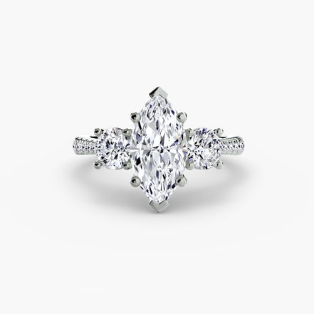 Three-Stone with Pavé Band