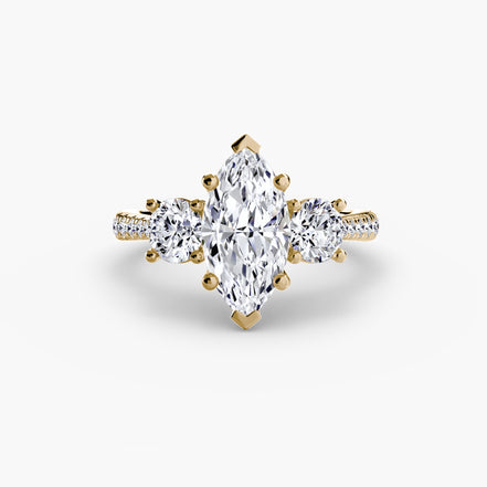 Three-Stone with Pavé Band