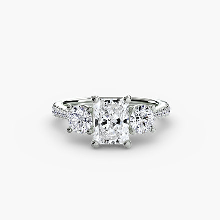 Three-Stone with Pavé Band