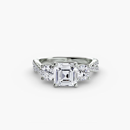 Three-Stone with Pavé Band 2