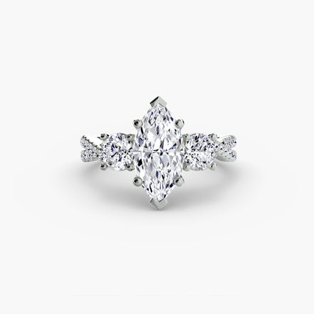 Three-Stone with Pavé Band 2