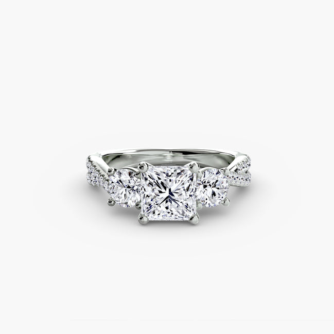 Three-Stone with Pavé Band 2