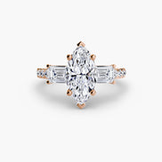 Three-Stone Ring with Pavé Band 4