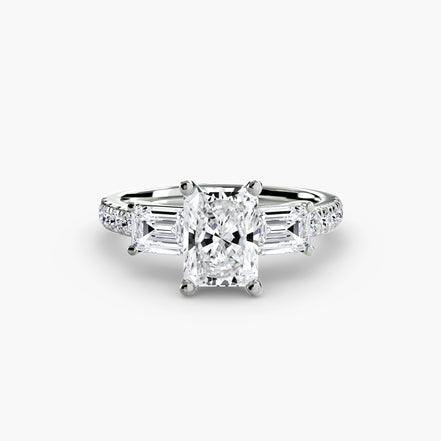 Three-Stone Ring with Pavé Band 4