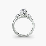 Three-Stone Ring with Pavé Band 4