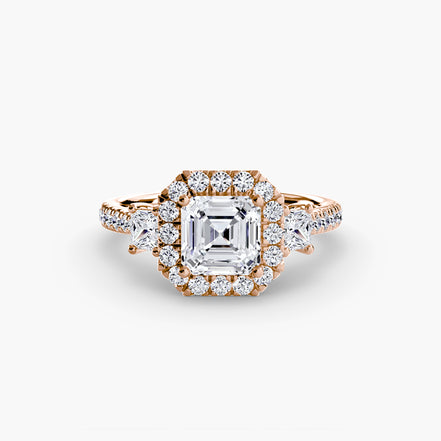 Three-Stone Ring with Halo 2