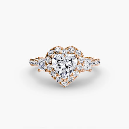 Three-Stone Ring with Halo 2