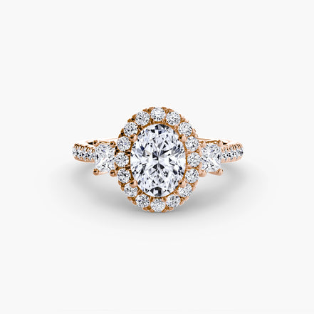 Three-Stone Ring with Halo 2