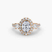 Three-Stone Ring with Halo 2