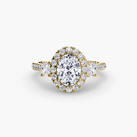 Three-Stone Ring with Halo 2