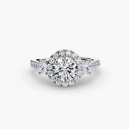 Three-Stone Ring with Halo 2