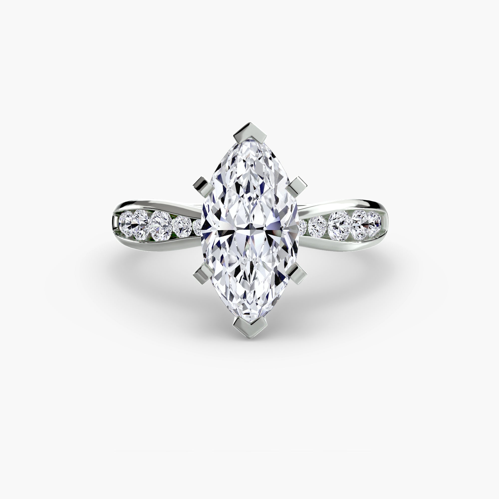 The Pavé Solitaire, Wide Band