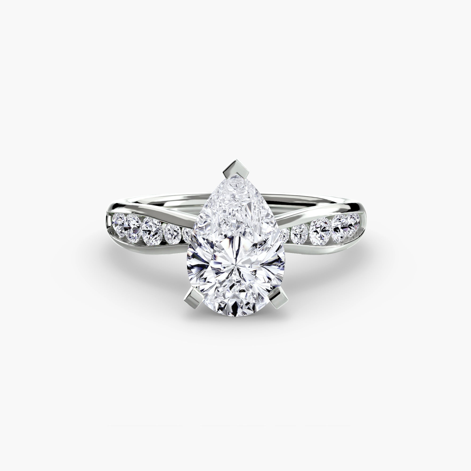 The Pavé Solitaire, Wide Band
