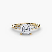Solitaire with Shoulder Accents