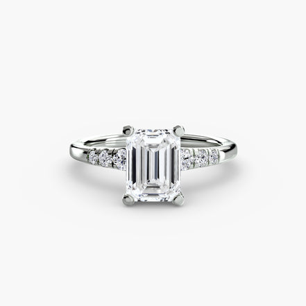 Solitaire with Shoulder Accents