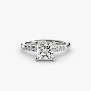 Solitaire with Shoulder Accents